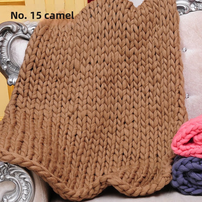 Handwoven Thick Yarn Knitted Blanket