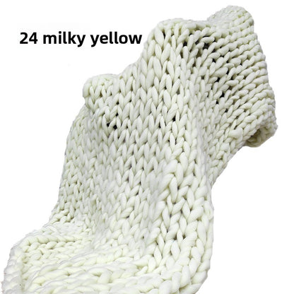 Handwoven Thick Yarn Knitted Blanket