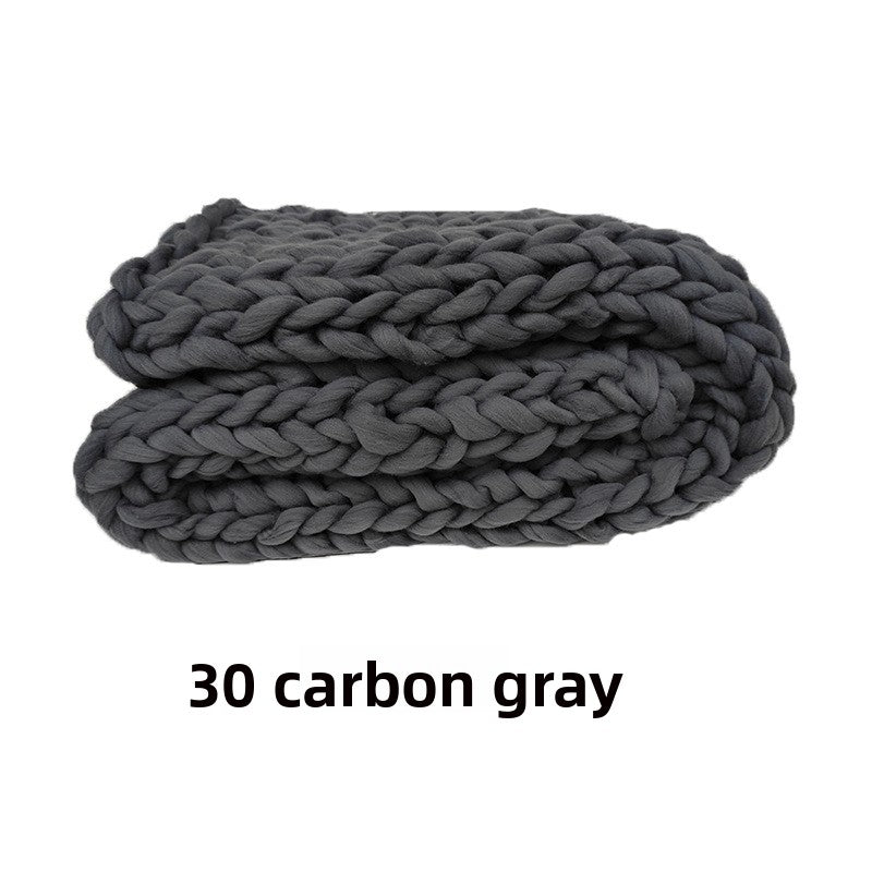 Handwoven Thick Yarn Knitted Blanket