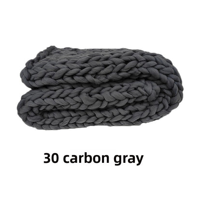 Handwoven Thick Yarn Knitted Blanket