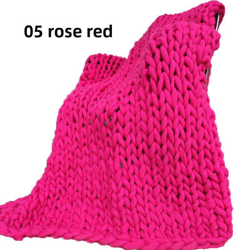 Handwoven Thick Yarn Knitted Blanket
