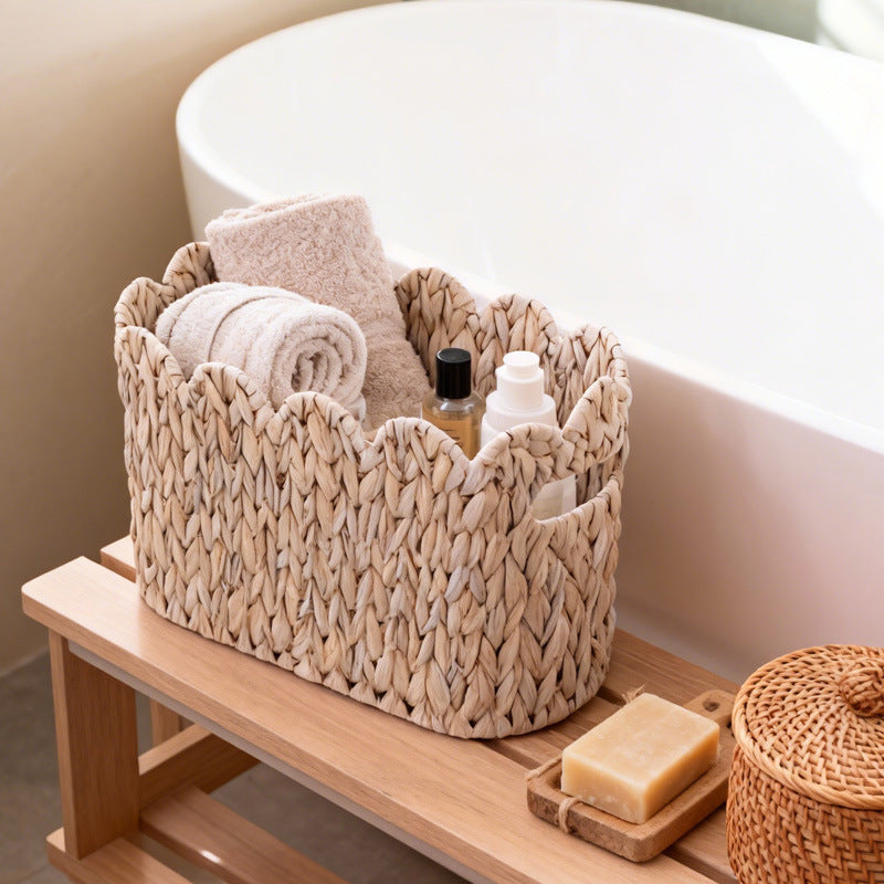 Handwoven Water Hyacinth Storage Basket