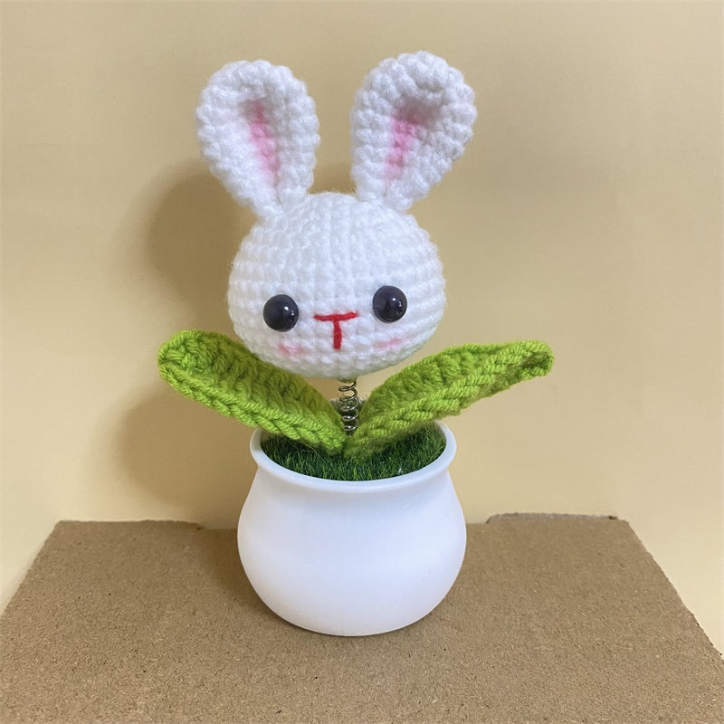 Handwoven Yarn Flower Potted Decor