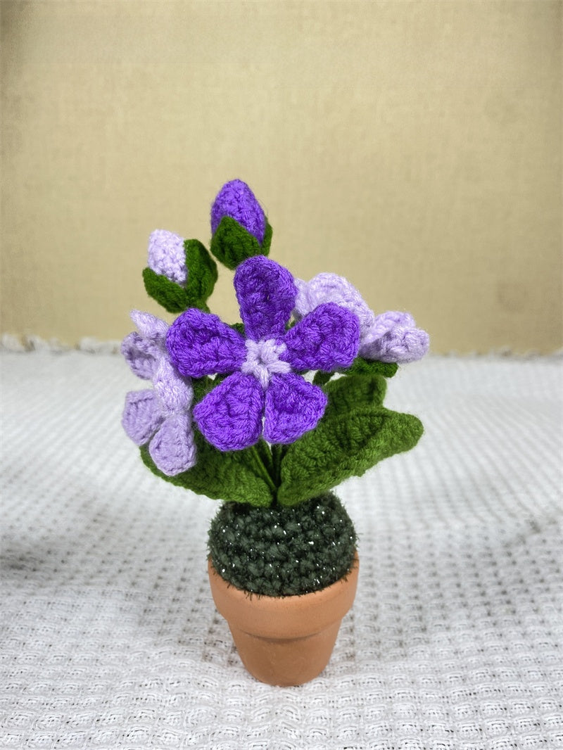 Handwoven Yarn Flower Potted Decor