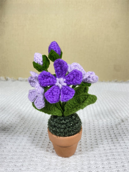 Handwoven Yarn Flower Potted Decor