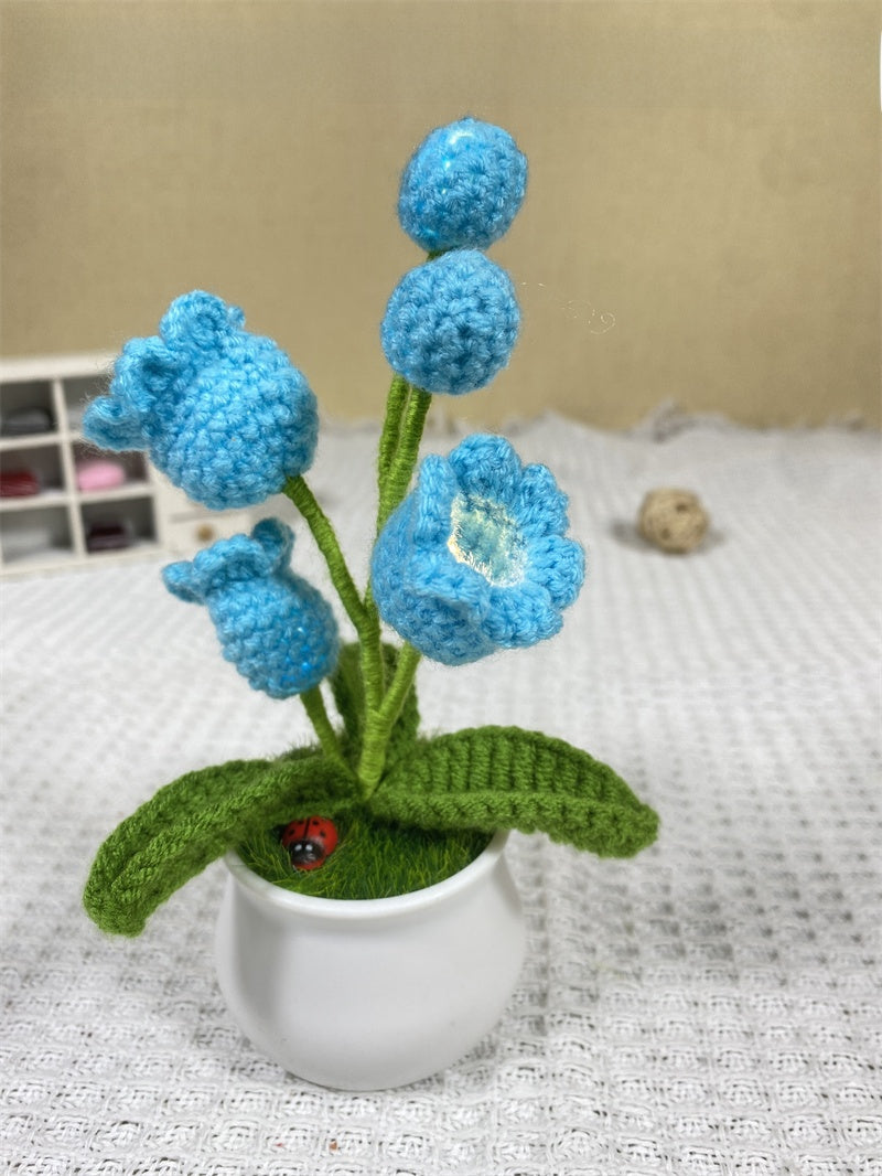 Handwoven Yarn Flower Potted Decor