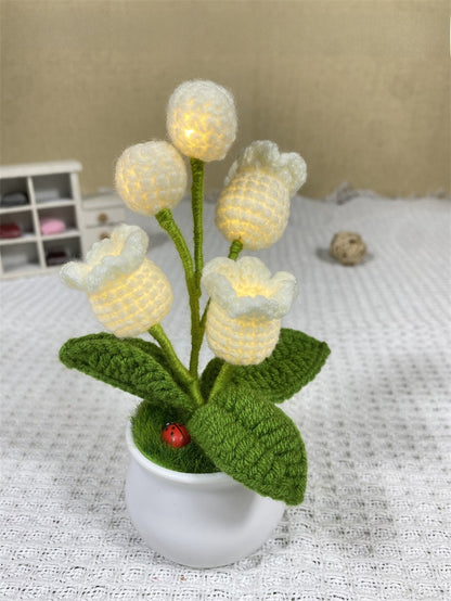 Handwoven Yarn Flower Potted Decor