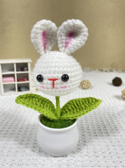 Handwoven Yarn Flower Potted Decor