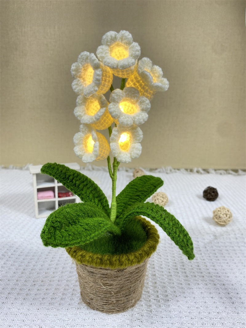 Handwoven Yarn Flower Potted Decor