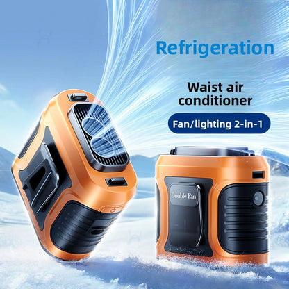 Hang a charging fan around your waist