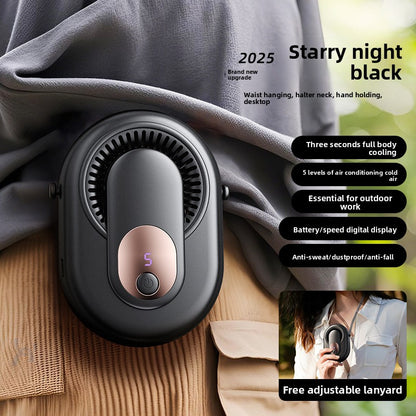 Hang a charging fan around your waist