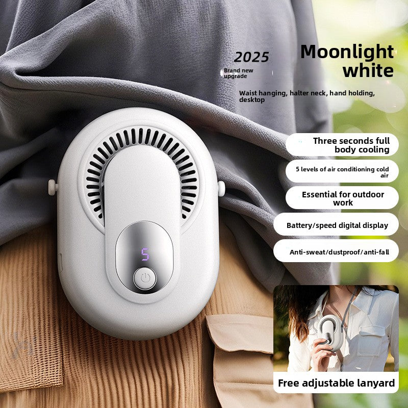 Hang a charging fan around your waist