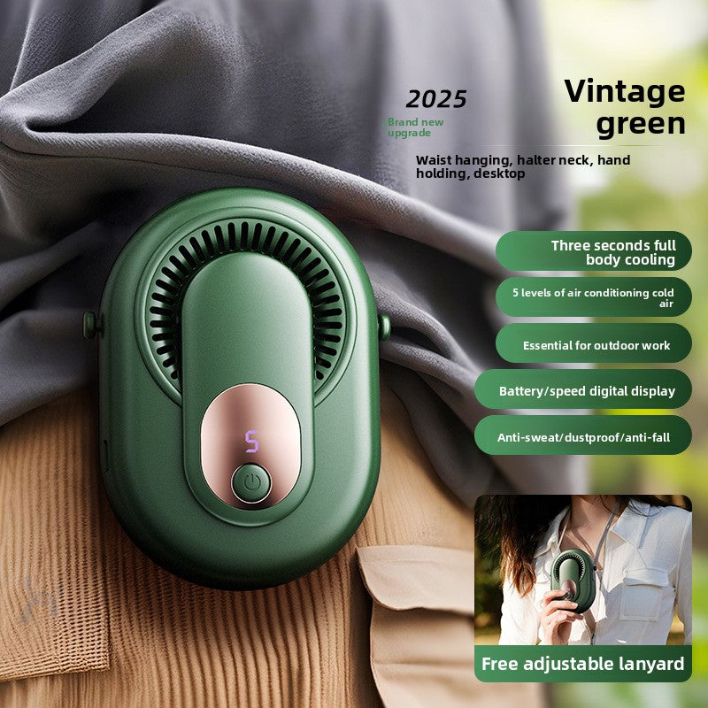 Hang a charging fan around your waist