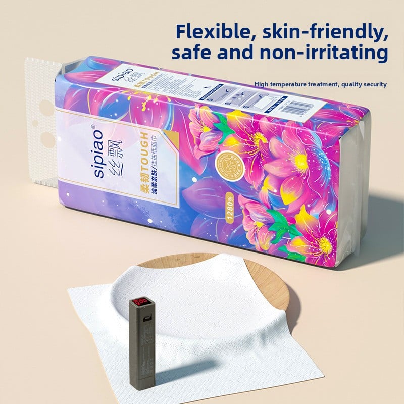 Hanging Bamboo Pulp Tissue Paper, 1280 Sheets, Large Capacity
