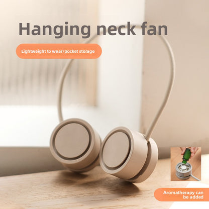 Hanging Neck Fan with USB Charging and Aromatherapy Option