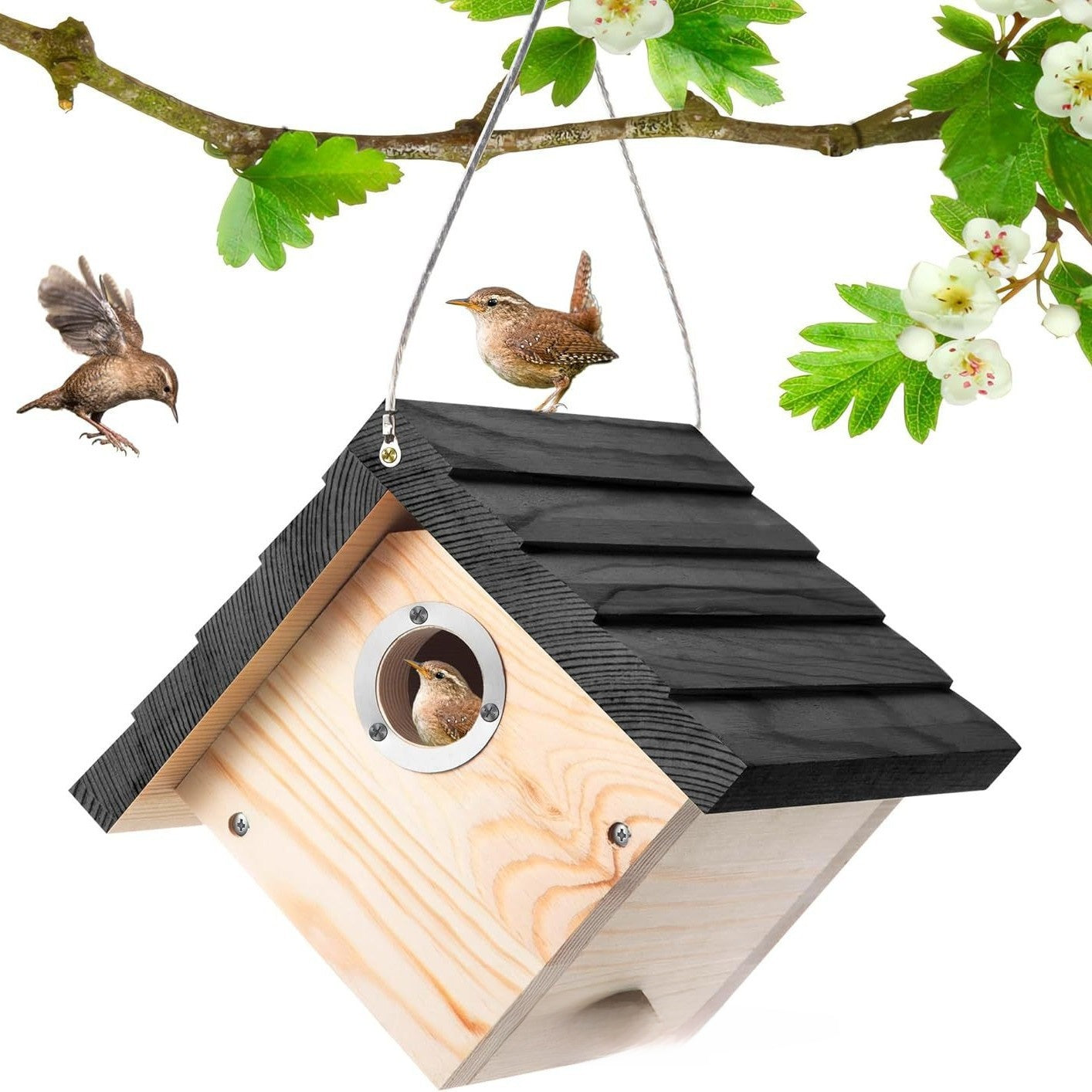 Hanging Wooden Bird Nest