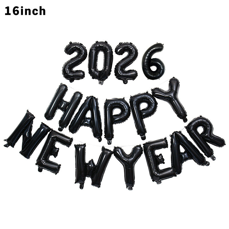 Happy New Year 2026 Letter Aluminum Membrane Balloon