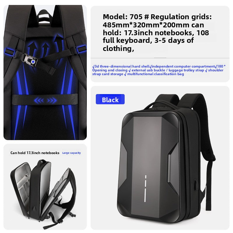Hard Shell Laptop Backpack with Keyboard Compartment