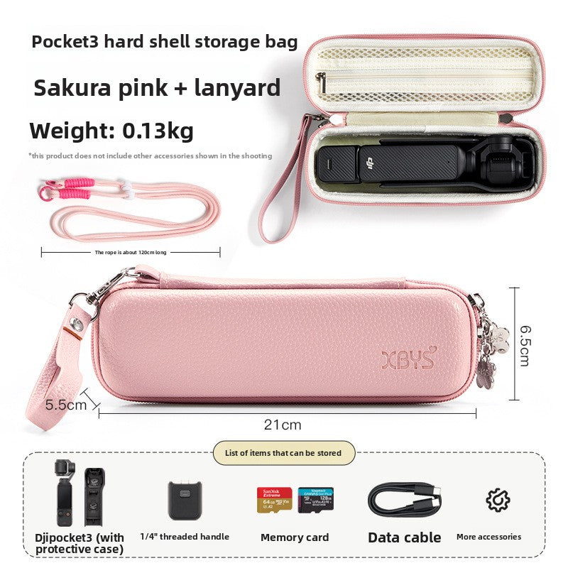 Hard-shell storage case for handheld gimbal action camera