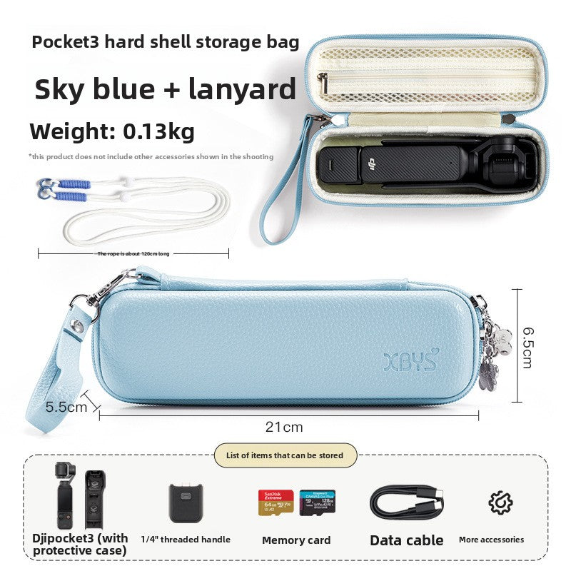 Hard-shell storage case for handheld gimbal action camera