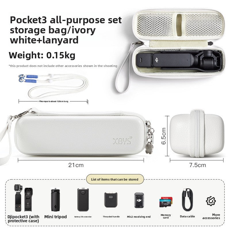 Hard-shell storage case for handheld gimbal action camera