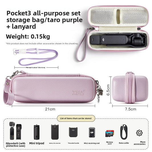 Hard-shell storage case for handheld gimbal action camera