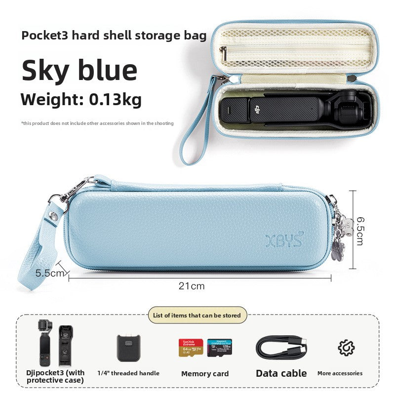 Hard-shell storage case for handheld gimbal action camera