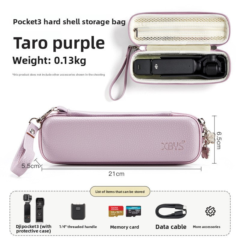 Hard-shell storage case for handheld gimbal action camera