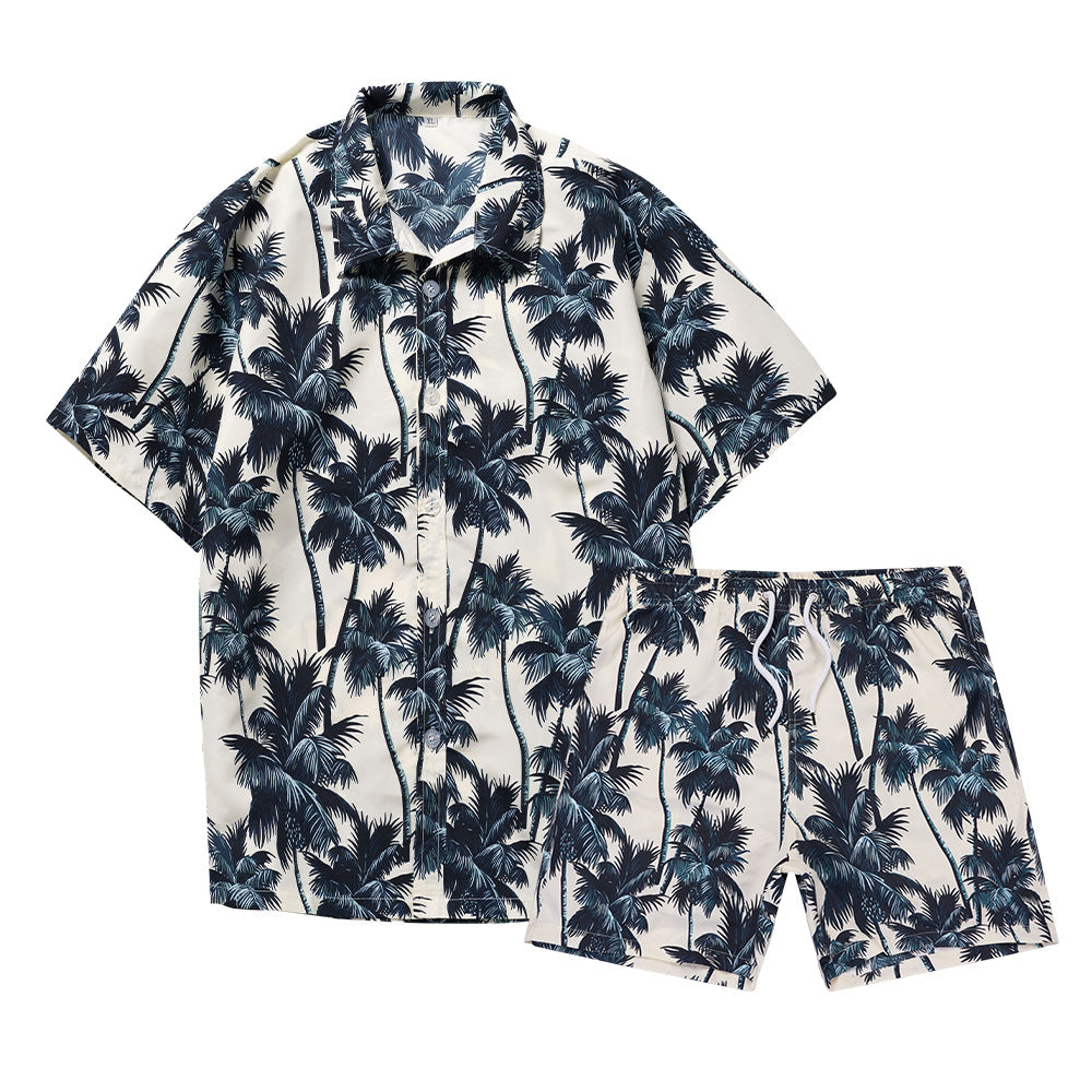 Hawaiian Beach Shirt and Shorts Set for Men