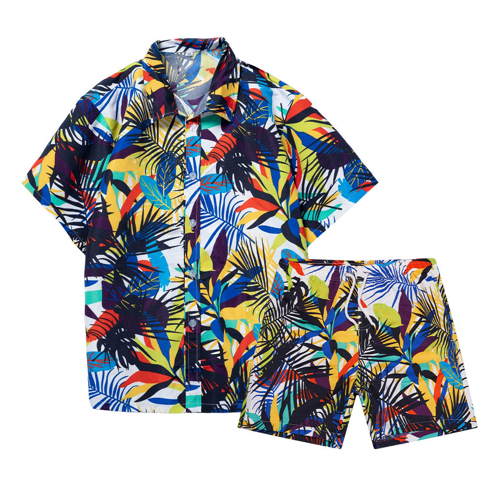 Hawaiian Beach Shirt and Shorts Set for Men