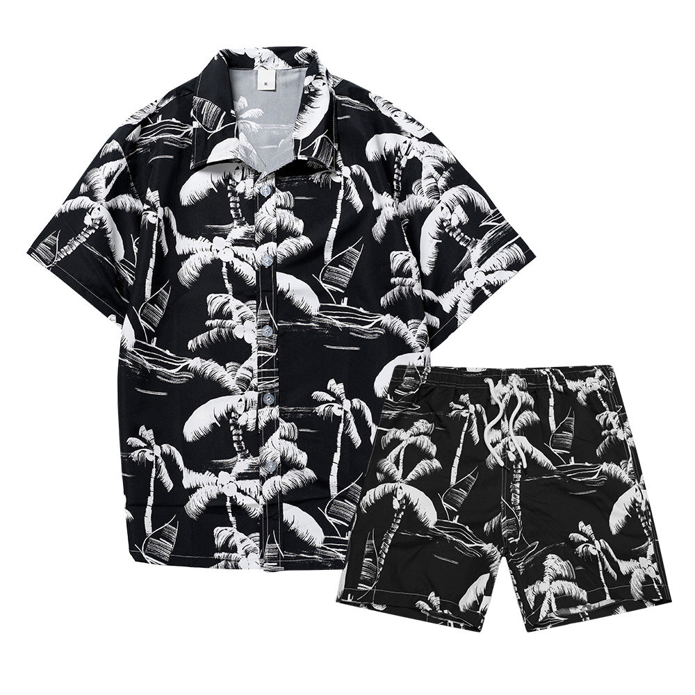 Hawaiian Beach Shirt and Shorts Set for Men