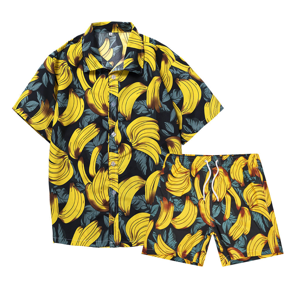 Hawaiian Beach Shirt and Shorts Set for Men
