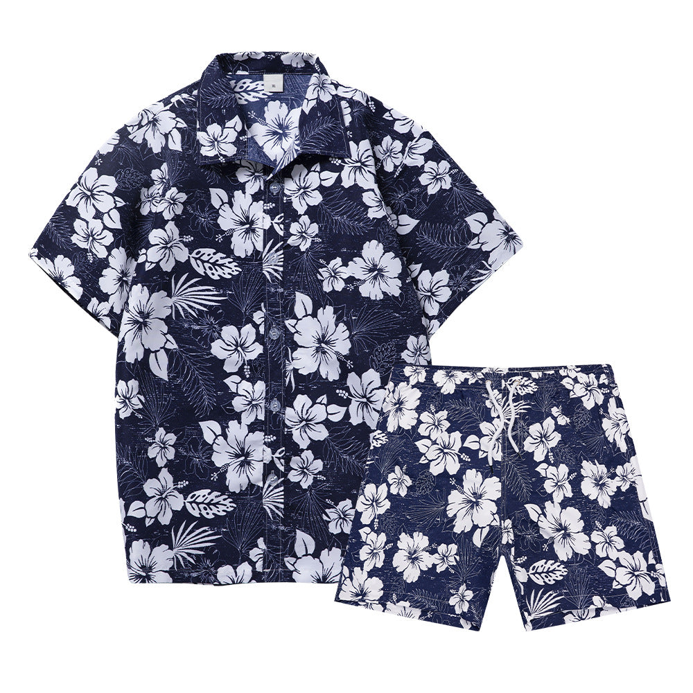 Hawaiian Beach Shirt and Shorts Set for Men