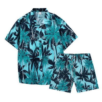 Hawaiian Beach Shirt and Shorts Set for Men