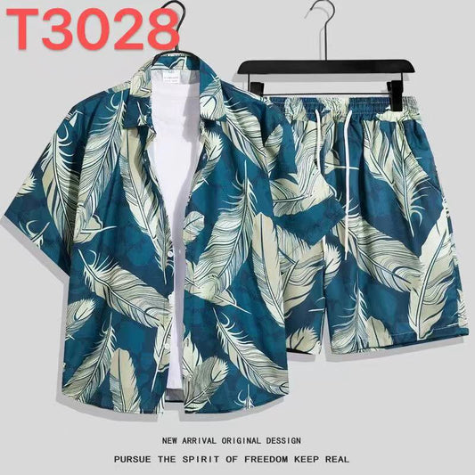 Hawaiian Flower Shirt and Shorts Set