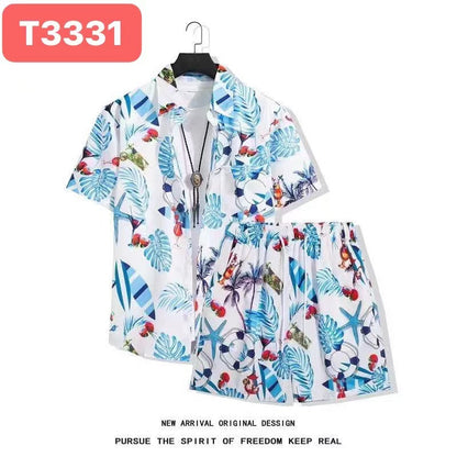 Hawaiian Flower Shirt and Shorts Set