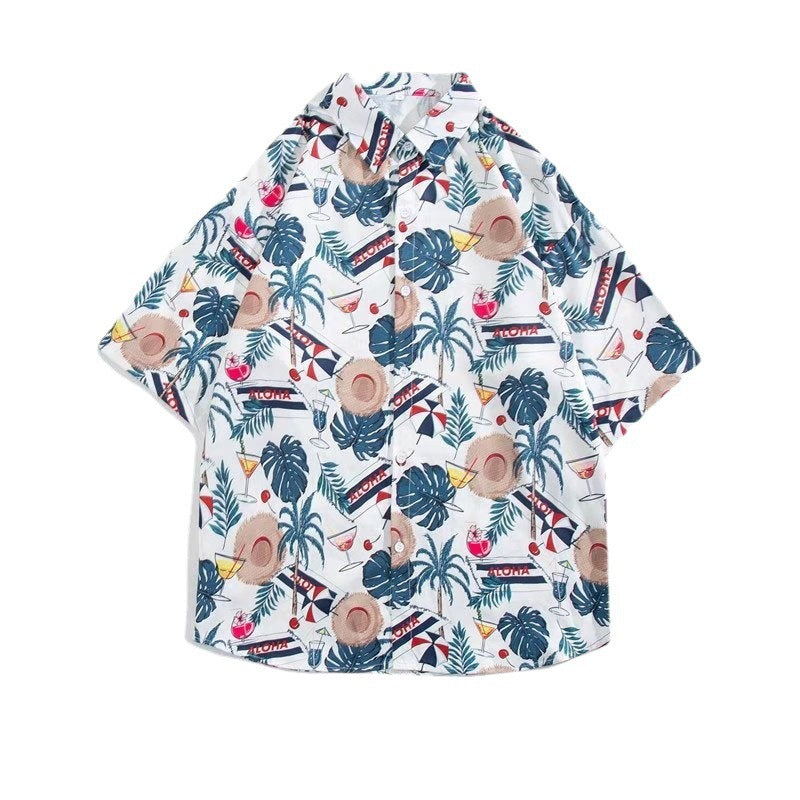 Hawaiian Flower Shirt and Shorts Set