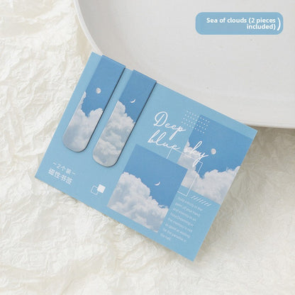 Hazy Fantasy Landscape Magnetic Bookmark Double-Sided Decorative Card
