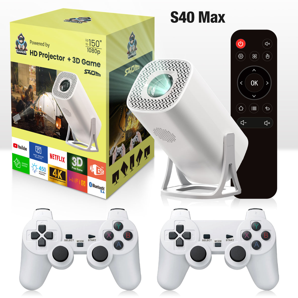 HCS350PRO Bluetooth Smart WiFi Portable Projector