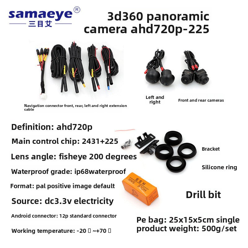 HD 360 Panoramic Car Camera