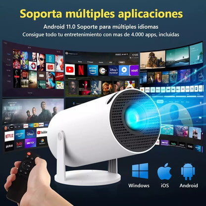 HD Portable Smart Projector with Wireless Screen Mirroring