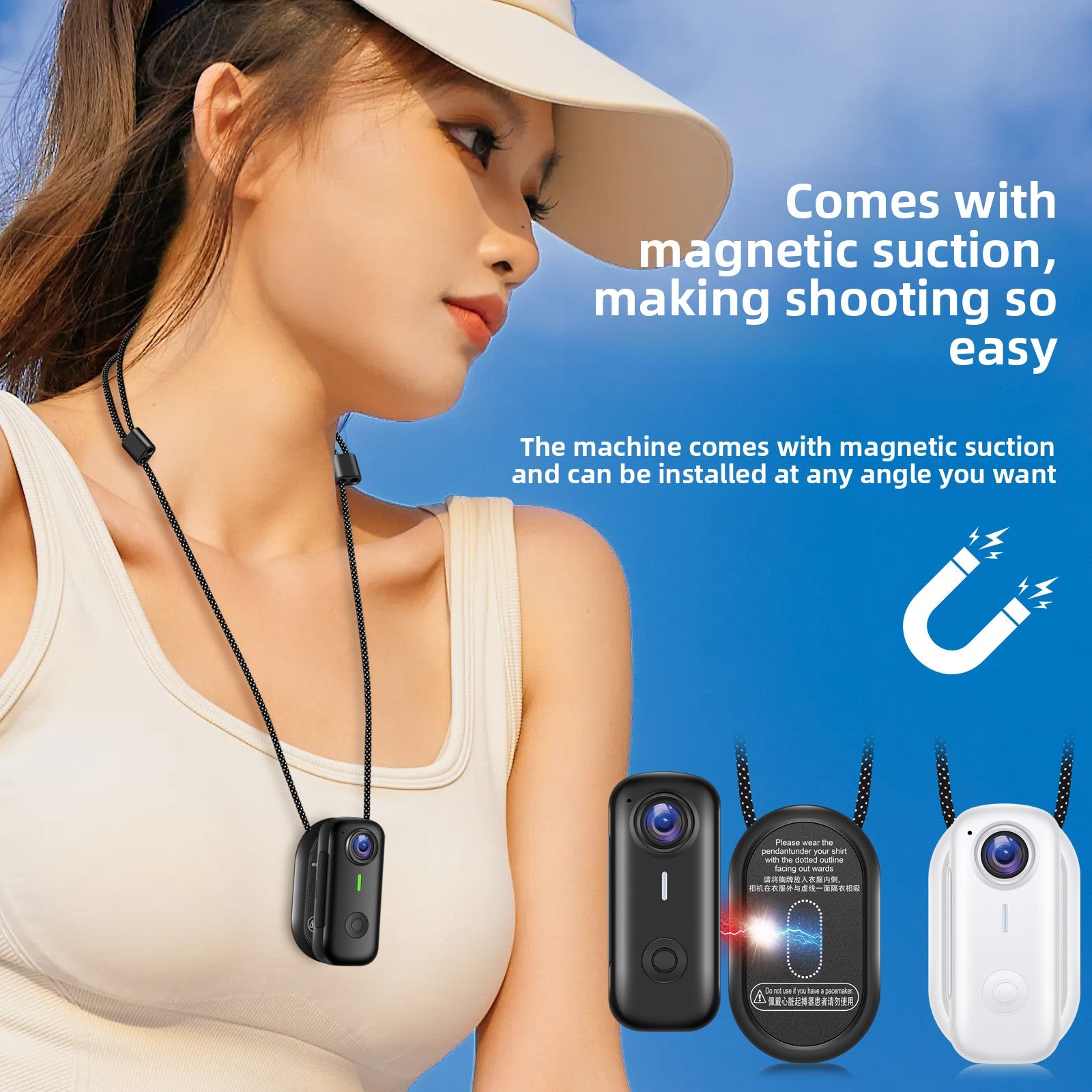 HD Sports Action Camera with Magnetic Mount