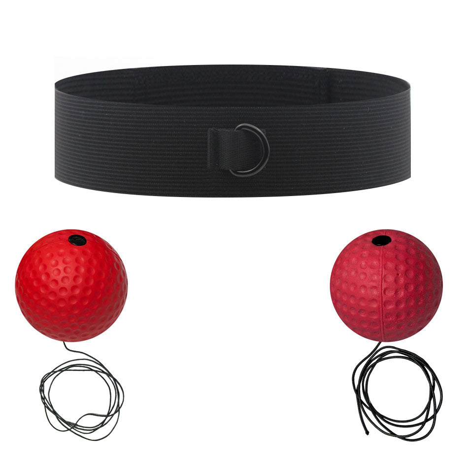 Head-mounted boxing reaction ball