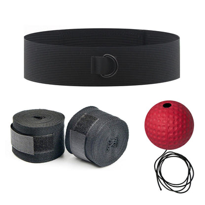 Head-mounted boxing reaction ball
