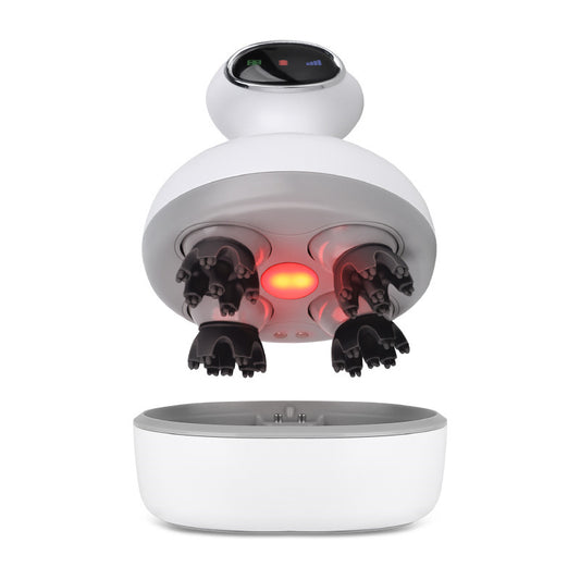 Head Mounted Massager with Vibration and Red Light Therapy
