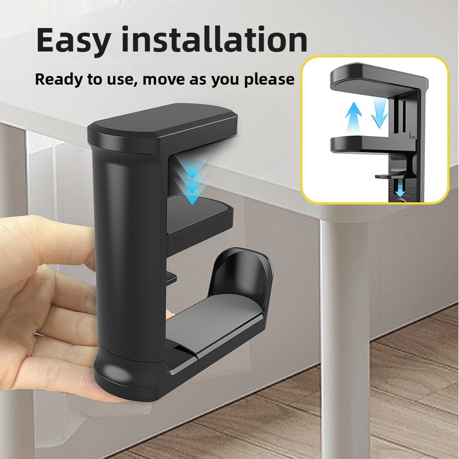 Headset earphone holder for table