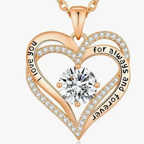 Heart Birthstone Necklace with Gift Box