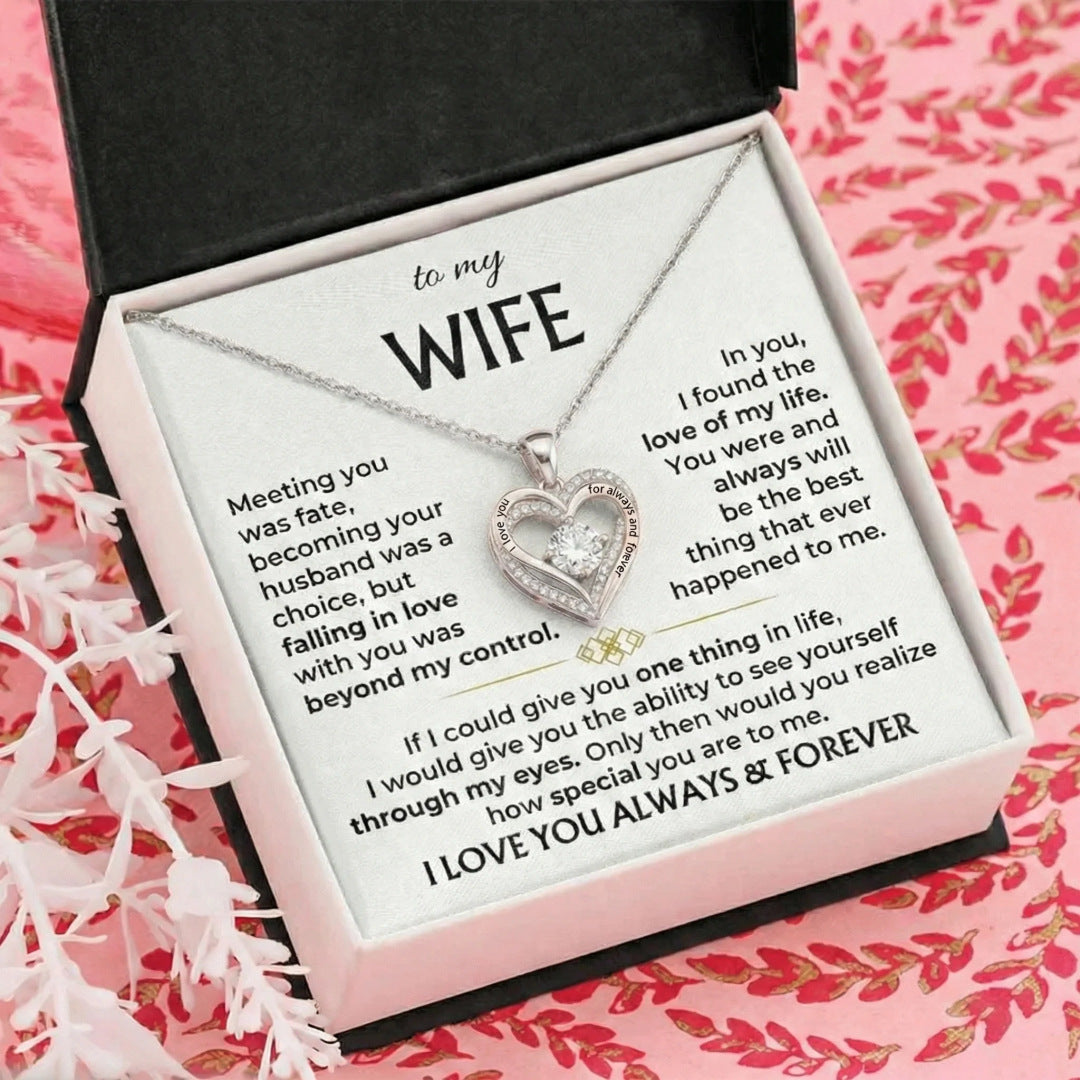 Heart Birthstone Necklace with Gift Box