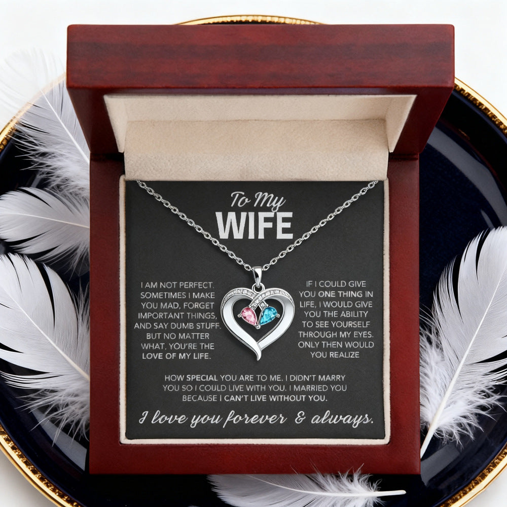 Heart Birthstone Pendant Necklace