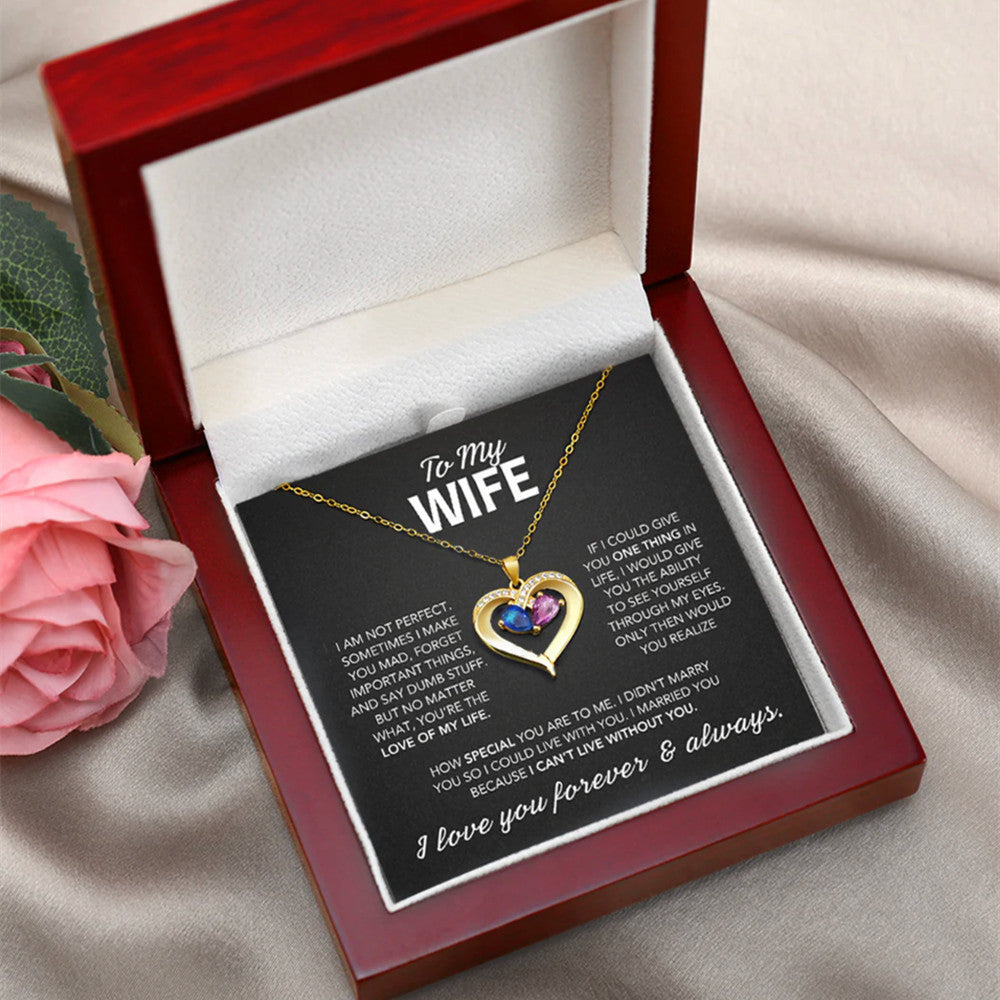 Heart Birthstone Pendant Necklace